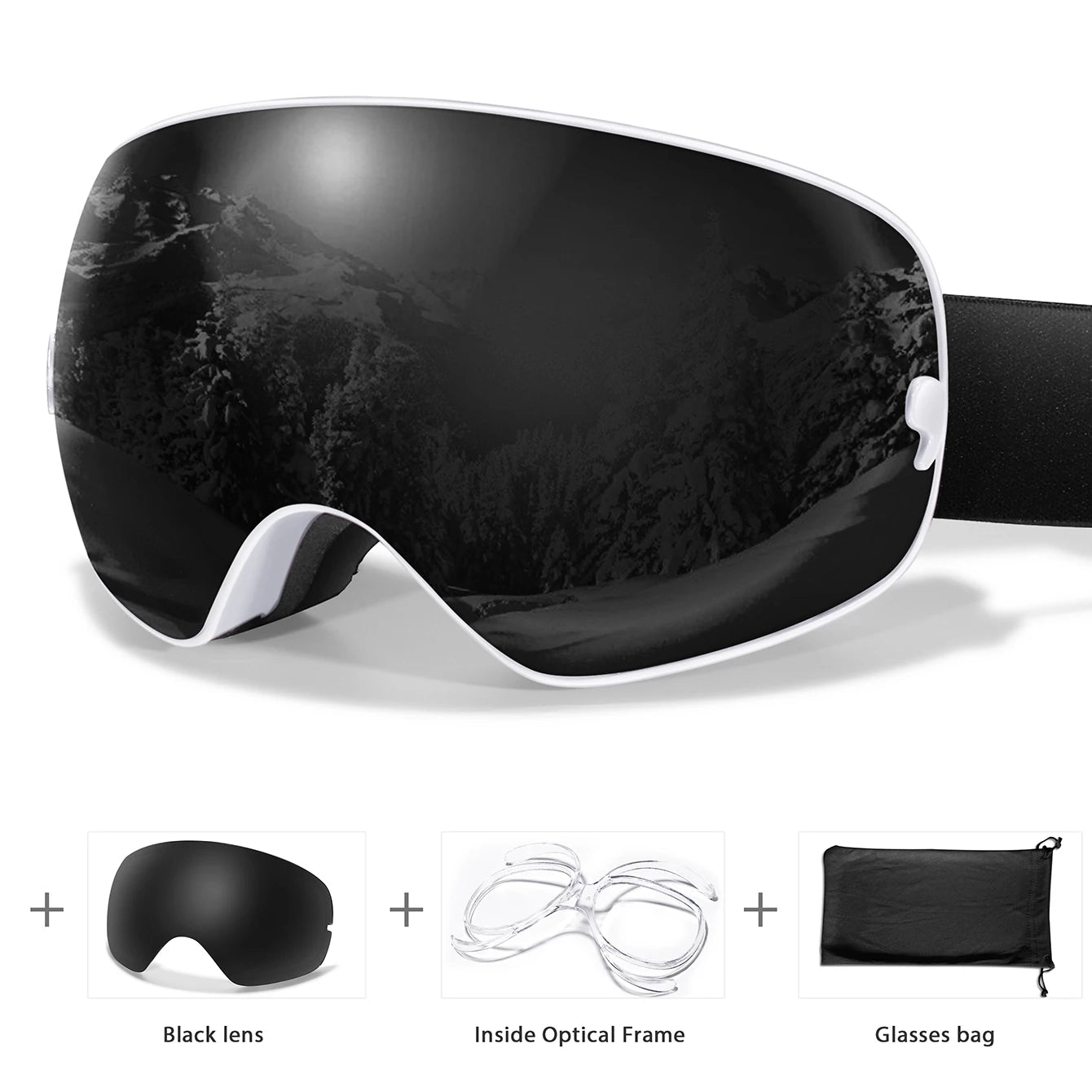 Men Women Outdoor Sports Ski goggles Anti-fog Snowboarding Snowmobile Glasses UV400 Charngeable Lens Teen Charistmas Cycling
