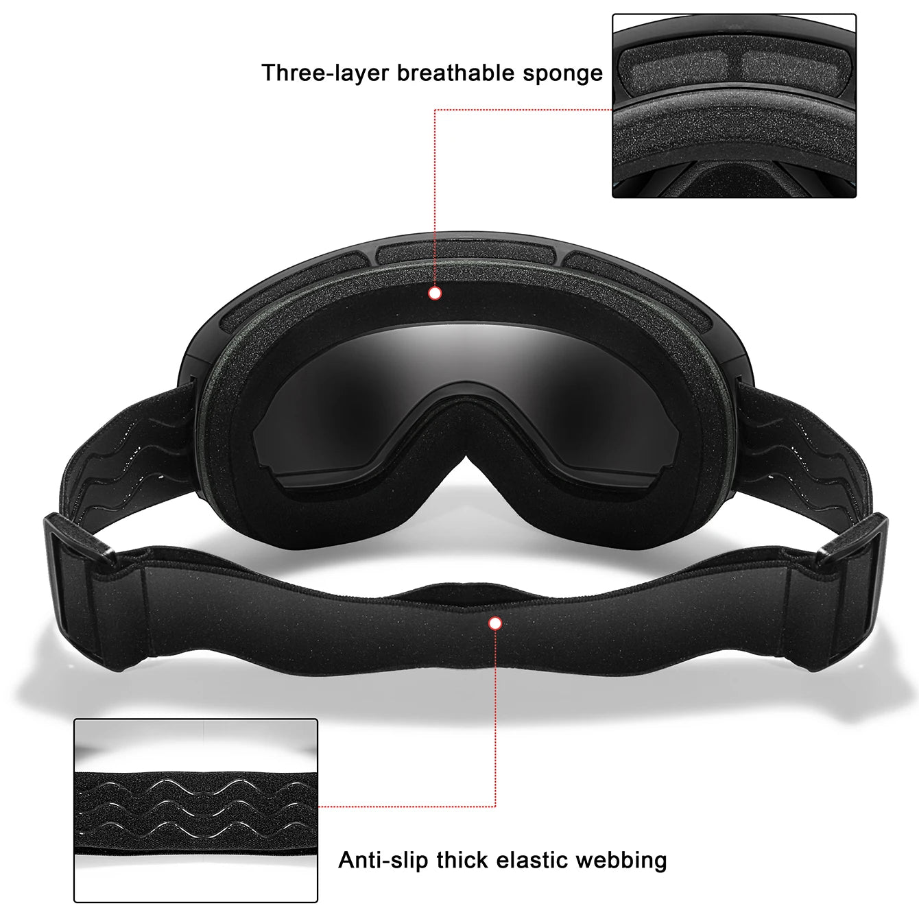 Men Women Outdoor Sports Ski goggles Anti-fog Snowboarding Snowmobile Glasses UV400 Charngeable Lens Teen Charistmas Cycling