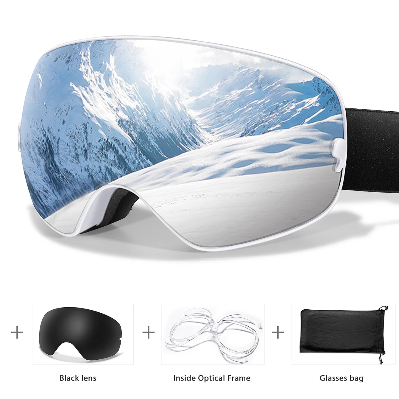 Men Women Outdoor Sports Ski goggles Anti-fog Snowboarding Snowmobile Glasses UV400 Charngeable Lens Teen Charistmas Cycling