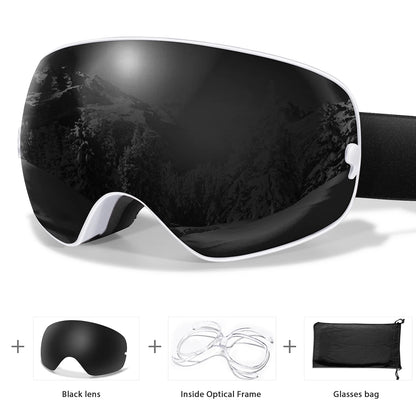 Men Women Outdoor Sports Ski goggles Anti-fog Snowboarding Snowmobile Glasses UV400 Charngeable Lens Teen Charistmas Cycling