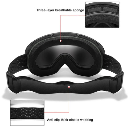 Men Women Outdoor Sports Ski goggles Anti-fog Snowboarding Snowmobile Glasses UV400 Charngeable Lens Teen Charistmas Cycling