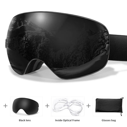 Men Women Outdoor Sports Ski goggles Anti-fog Snowboarding Snowmobile Glasses UV400 Charngeable Lens Teen Charistmas Cycling